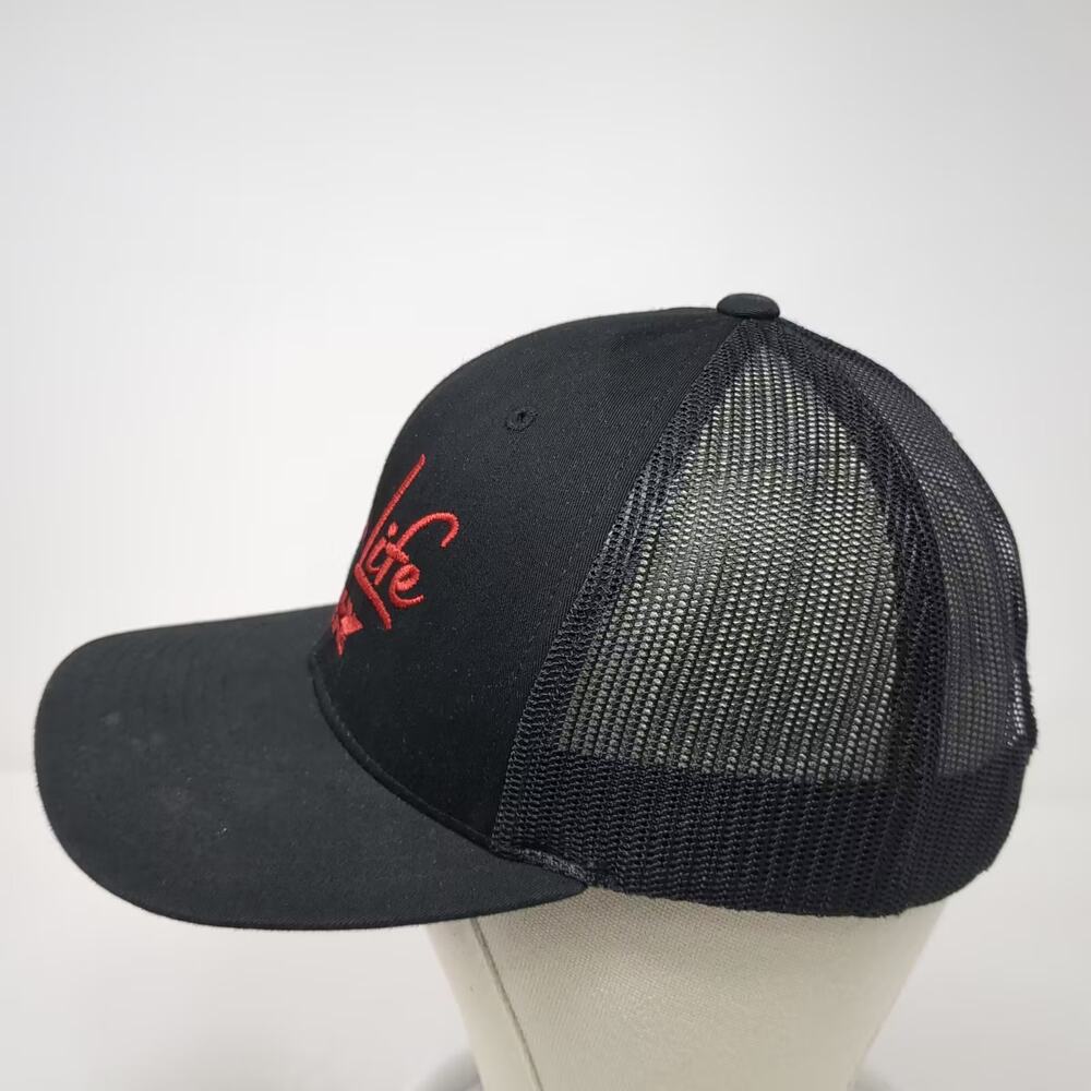 Fly Racing Ride Life Trucker Hat Black Red OS Mesh Snapback Embroidered Moto - Picture 3 of 9